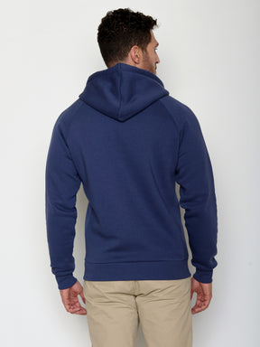 Navy: Hoodie aus Bio-Baumwolle mit Raglan-Arm für Herren [20661]