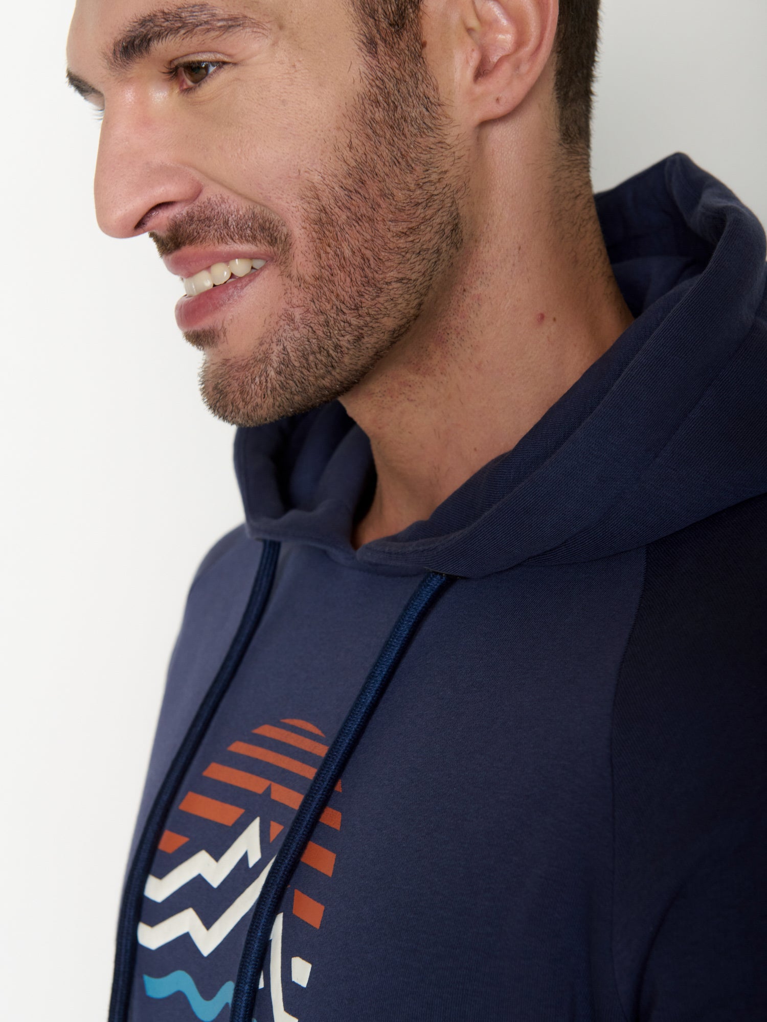 Navy: Hoodie aus Bio-Baumwolle mit Raglan-Arm für Herren [20662]