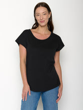 Black: Sportliches T-Shirt aus Bio-Baumwolle für Damen [20664]