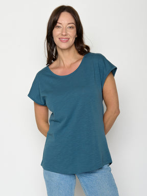 True Blue: Lässiges T-Shirt aus Bio-Baumwolle für Damen [20679]