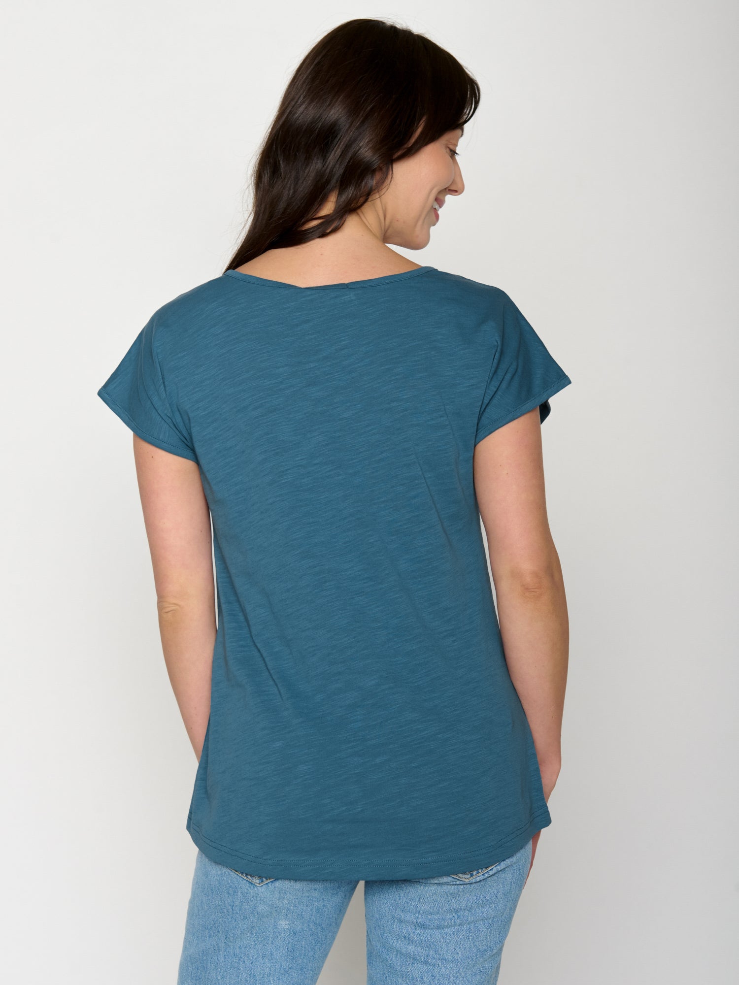 True Blue: Lässiges T-Shirt aus Bio-Baumwolle für Damen [20682]