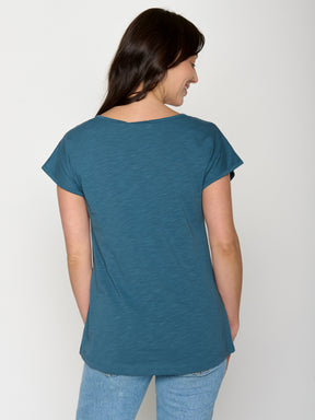 True Blue: Lässiges T-Shirt aus Bio-Baumwolle für Damen [20682]