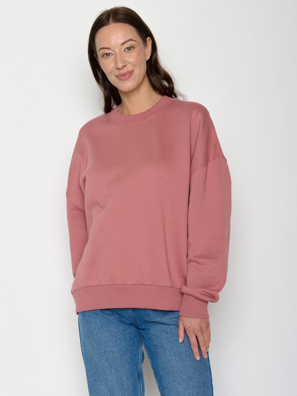Dark Rose: Lässiges Sweatshirt aus Bio-Baumwolle für Damen [20689]