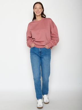Dark Rose: Lässiges Sweatshirt aus Bio-Baumwolle für Damen [20691]