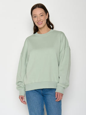 Muted Mint: Lässiges Sweatshirt aus Bio-Baumwolle für Damen [20699]