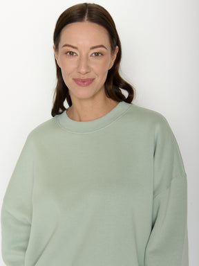 Muted Mint: Lässiges Sweatshirt aus Bio-Baumwolle für Damen [20700]