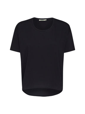 Schwarz:  Lässiges T-Shirt aus Bio-Baumwoll Mix für Damen [20708]