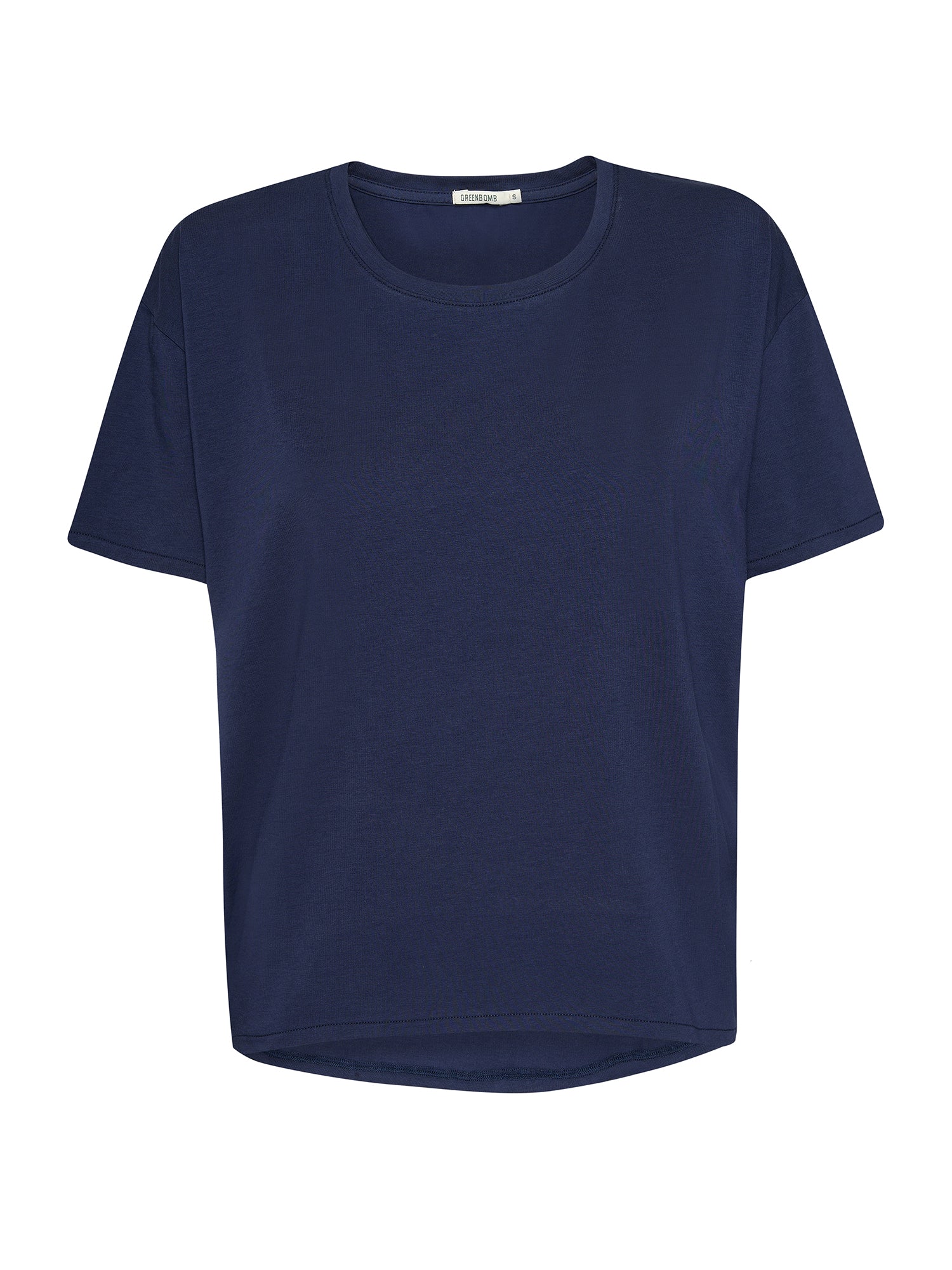 Navy: Lässiges T-Shirt aus Bio-Baumwoll Mix für Damen [20714]