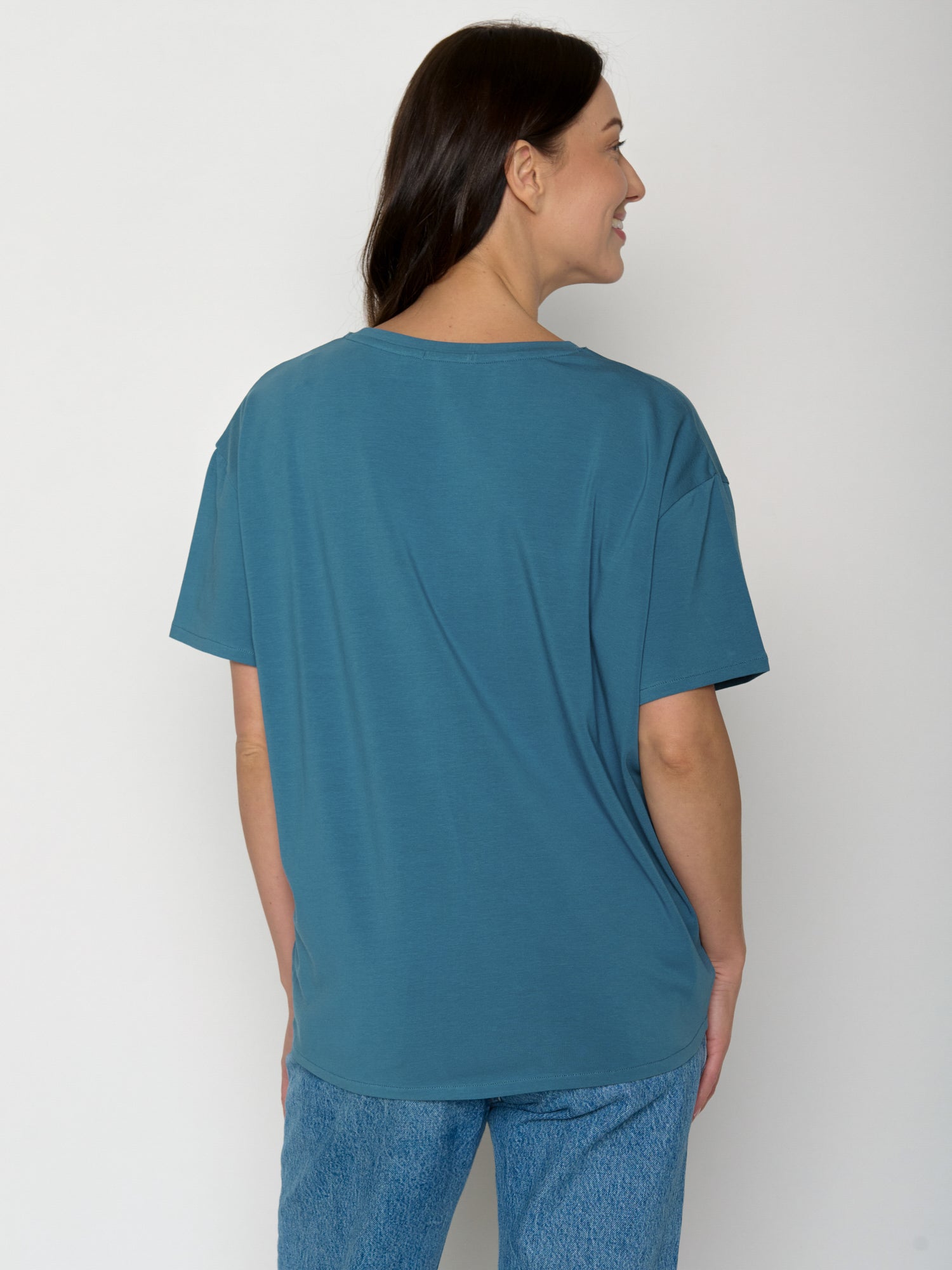 True Blue: Lässiges T-Shirt aus Bio-Baumwoll-Mix für Damen [20724]