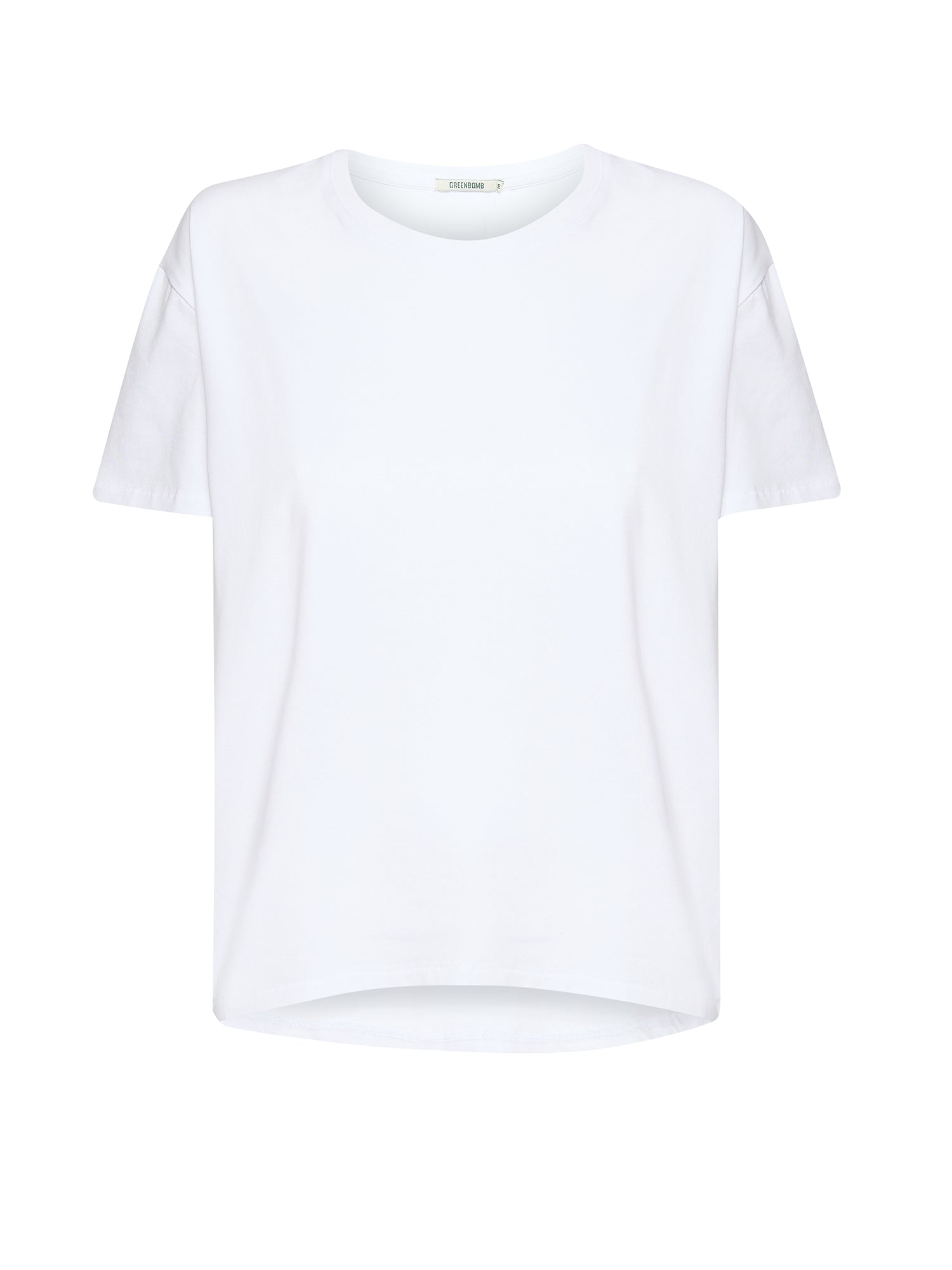 Weiß:  Lässiges T-Shirt aus Bio-Baumwoll Mix für Damen [20725]