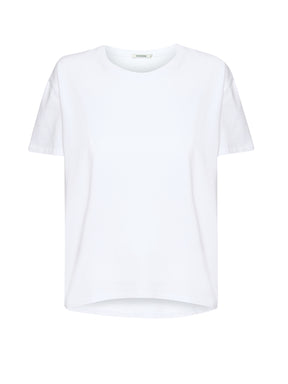 Weiß:  Lässiges T-Shirt aus Bio-Baumwoll Mix für Damen [20725]