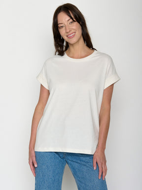 Moonstone: Sportliches T-Shirt aus Bio-Baumwolle mit Rollup Sleeve für Damen [20739]