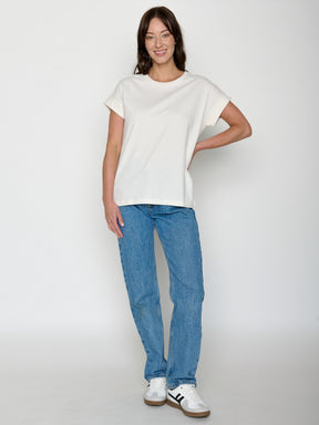 Moonstone: Sportliches T-Shirt aus Bio-Baumwolle mit Rollup Sleeve für Damen [20741]