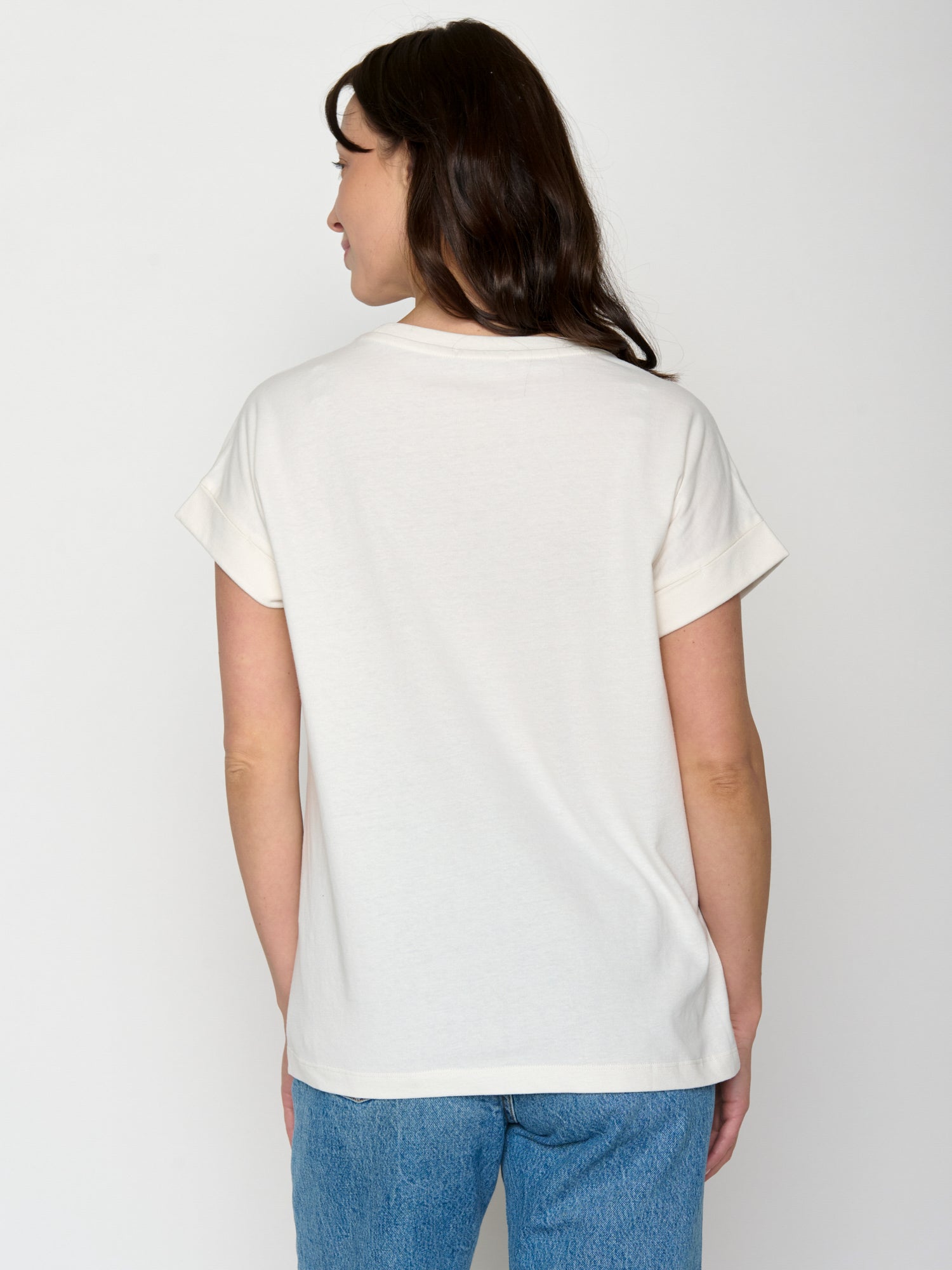 Moonstone: Sportliches T-Shirt aus Bio-Baumwolle mit Rollup Sleeve für Damen [20742]