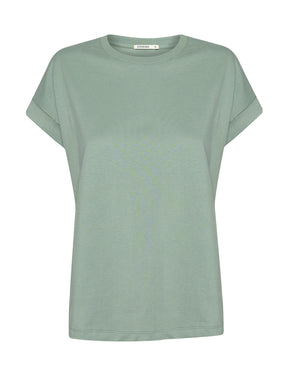 Pale Green: Sportliches T-Shirt aus Bio-Baumwolle mit Rollup Sleeve für Damen [20748]