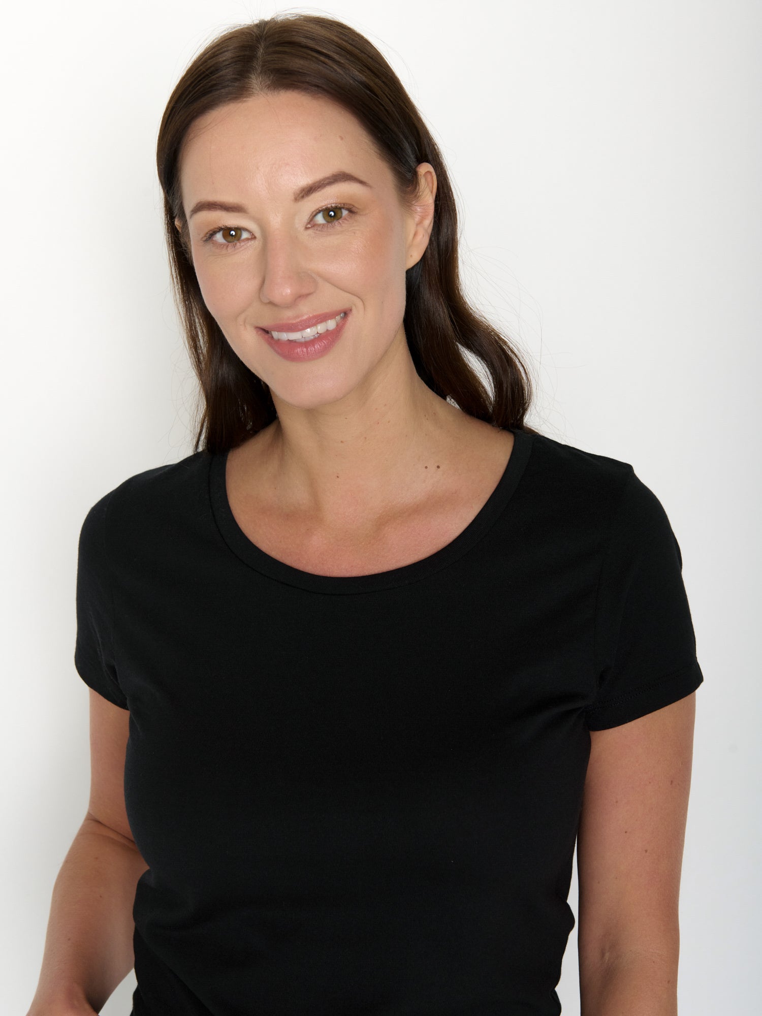 Schwarz:  Lässiges T-Shirt aus Bio-Baumwolle für Damen [20755]