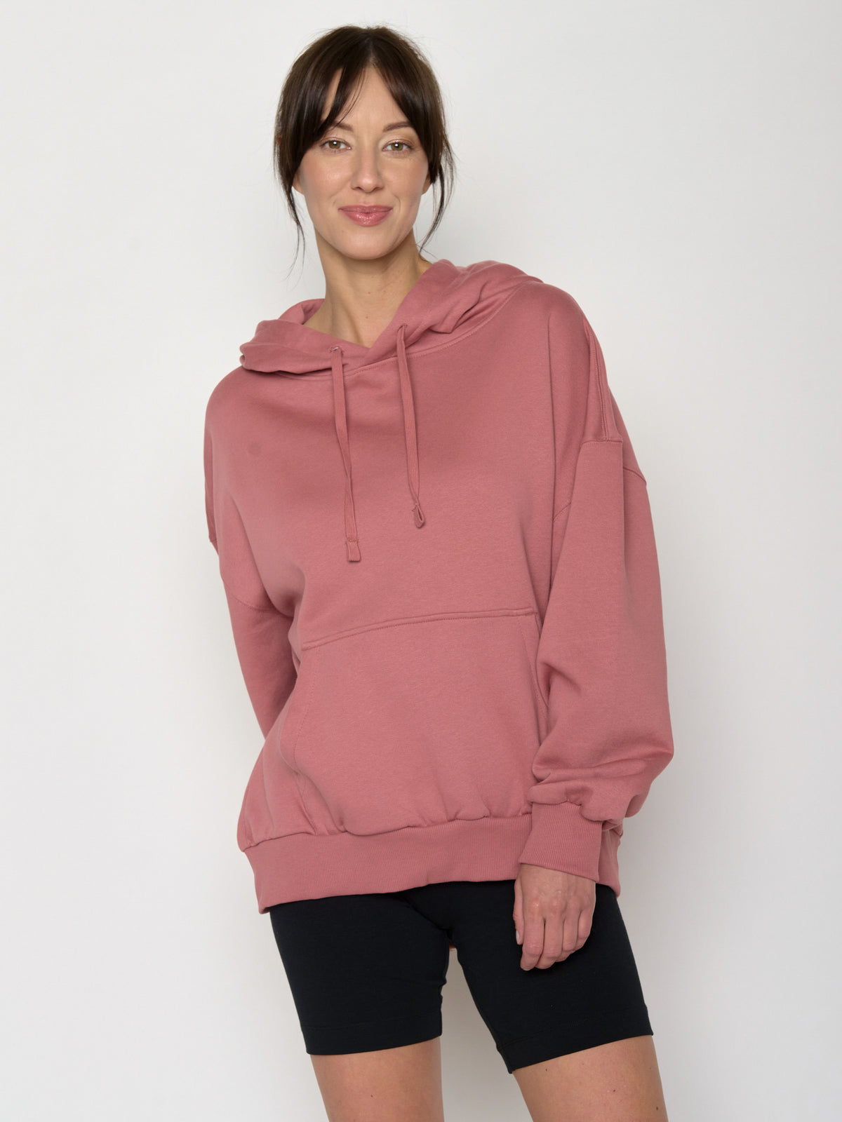 Dark Rose: Lässiger Hoodie aus Bio-Baumwolle für Damen [20774]
