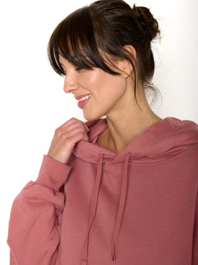 Dark Rose: Lässiger Hoodie aus Bio-Baumwolle für Damen [20775]