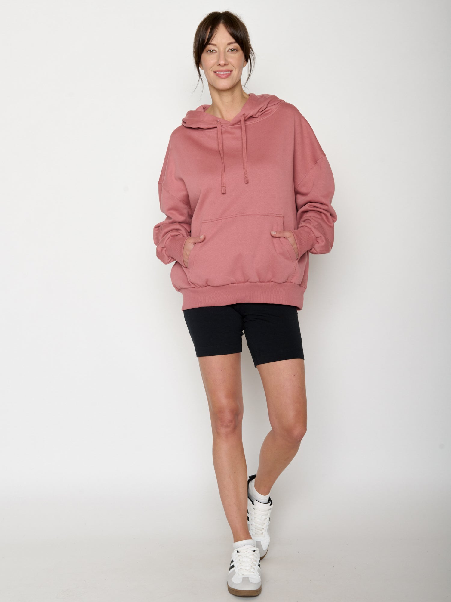 Dark Rose: Lässiger Hoodie aus Bio-Baumwolle für Damen [20776]