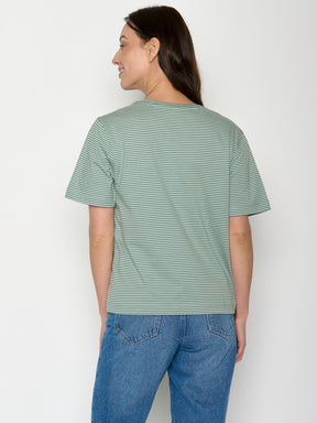 Bamboo Stripes: Kastiges T-Shirt aus Bio-Baumwolle für Damen [20809]