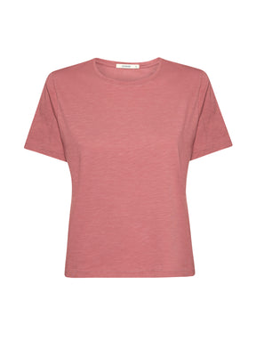 Dark Rose: Kastiges T-Shirt aus Bio-Baumwolle für Damen [20815]