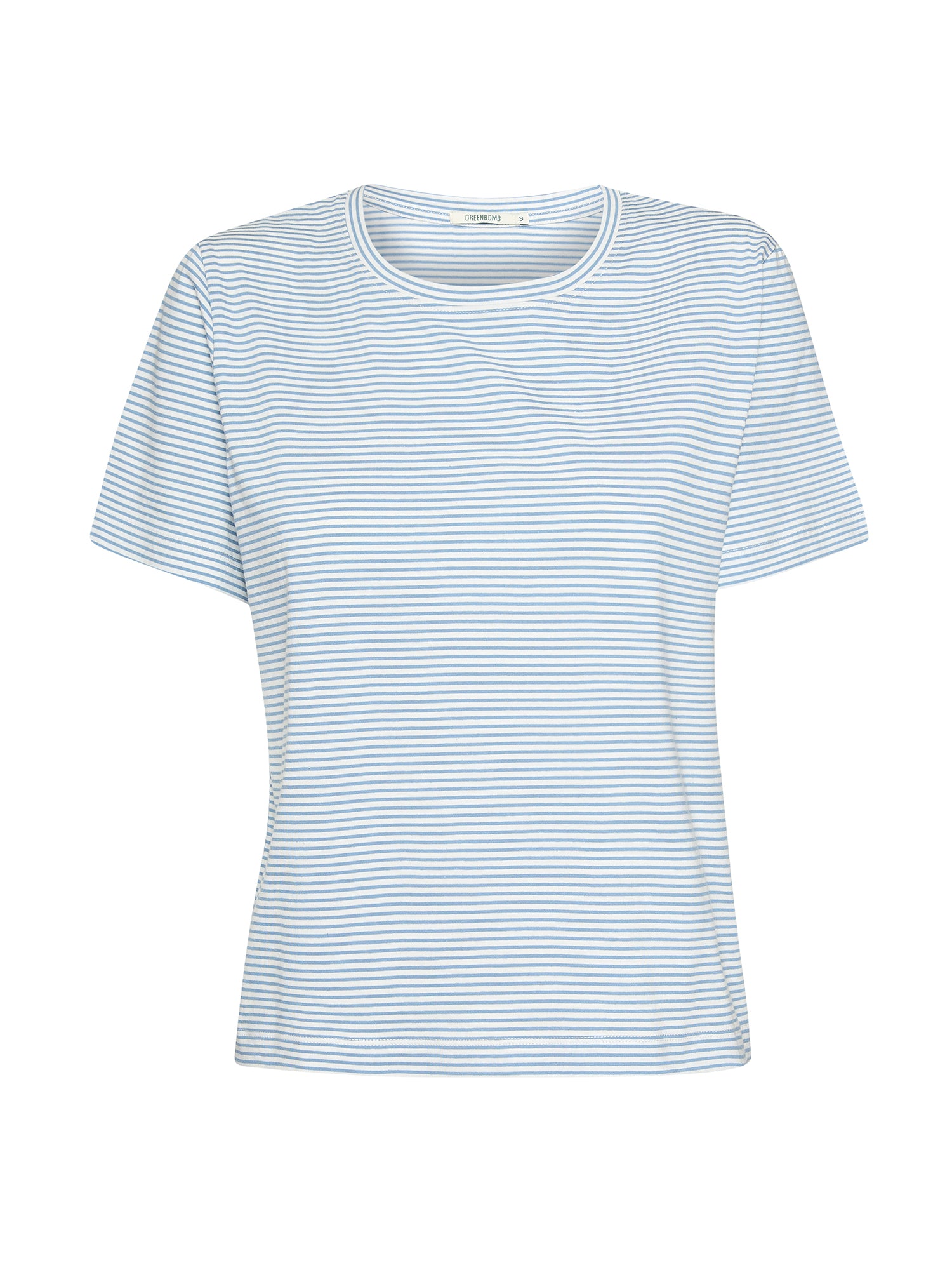 Glacier Stripes: Kastiges T-Shirt aus Bio-Baumwolle für Damen [20820]