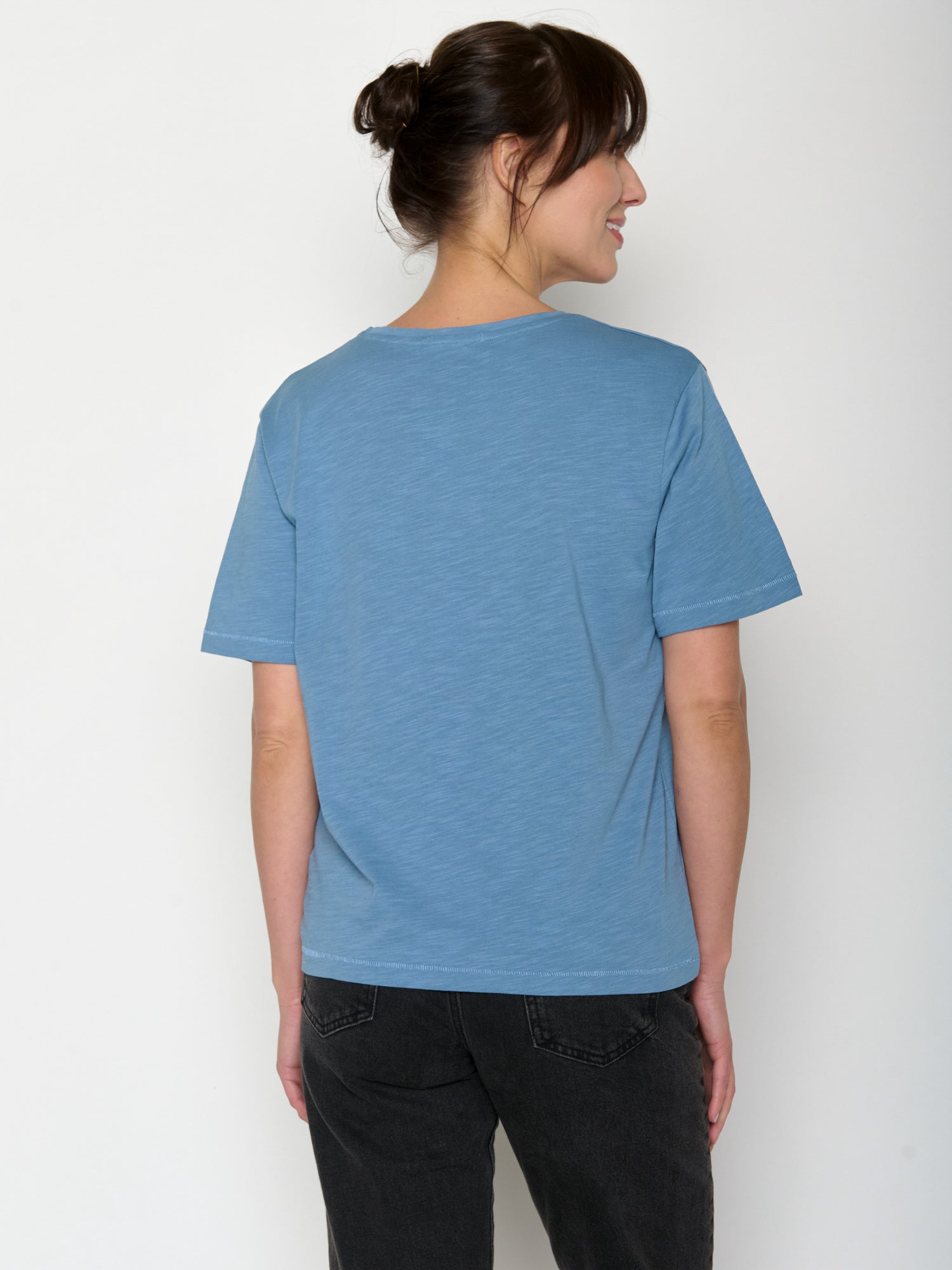 Glacier Blue : Kastiges T-Shirt aus Bio-Baumwolle für Damen [20829]