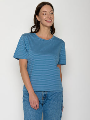 Tide Stripes: Kastiges T-Shirt aus Bio-Baumwolle für Damen [20841]