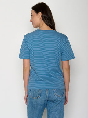 Tide Stripes: Kastiges T-Shirt aus Bio-Baumwolle für Damen [20844]