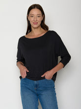 Black: Gemütliches Longsleeve aus Viskose (LENZING™ ECOVERO™) Mix für Damen [20848]