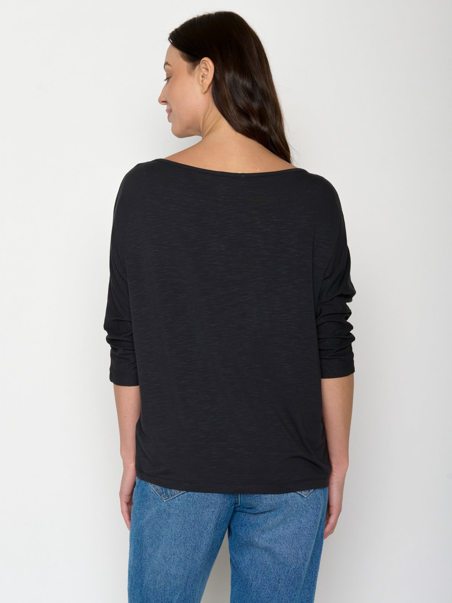 Black: Gemütliches Longsleeve aus Viskose (LENZING™ ECOVERO™) Mix für Damen [20851]