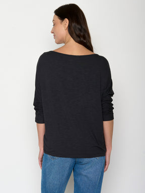Black: Gemütliches Longsleeve aus Viskose (LENZING™ ECOVERO™) Mix für Damen [20851]