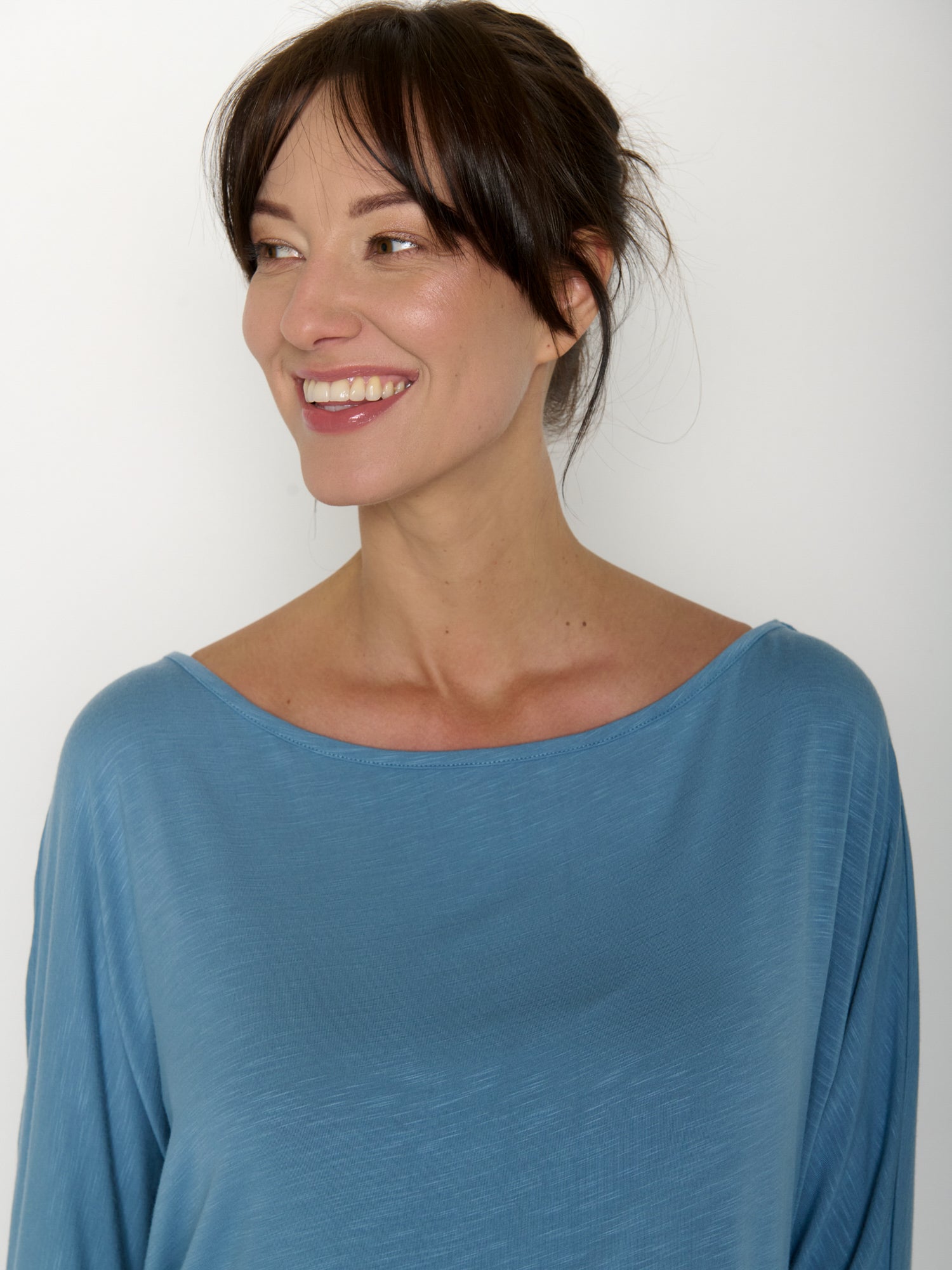 Glacier Blue : Gemütliches Longsleeve aus Viskose (LENZING™ ECOVERO™) Mix für Damen [20859]