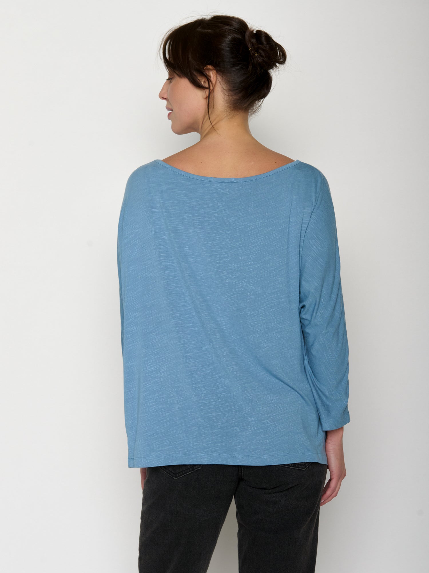 Glacier Blue : Gemütliches Longsleeve aus Viskose (LENZING™ ECOVERO™) Mix für Damen [20861]