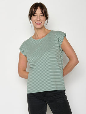 Bamboo Stripes: Lässiges Shirt aus LENZING™ TENCEL™ Mix für Damen [20874]