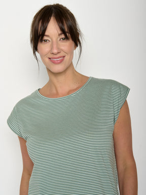 Bamboo Stripes: Lässiges Shirt aus LENZING™ TENCEL™ Mix für Damen [20875]