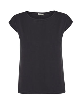 Black: Lässiges Shirt aus LENZING™ TENCEL™ Mix für Damen [20877]