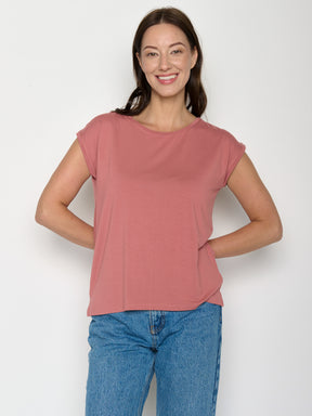 Dark Rose: Lässiges Shirt aus LENZING™ TENCEL™ Mix für Damen [20883]