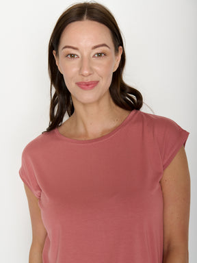 Dark Rose: Lässiges Shirt aus LENZING™ TENCEL™ Mix für Damen [20884]