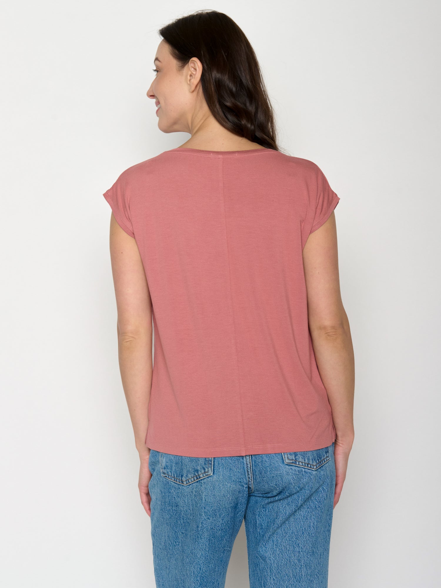 Dark Rose: Lässiges Shirt aus LENZING™ TENCEL™ Mix für Damen [20886]
