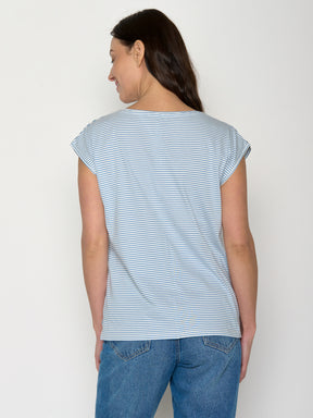 Glacier Stripes: Lässiges Shirt aus LENZING™ TENCEL™ Mix für Damen [20891]