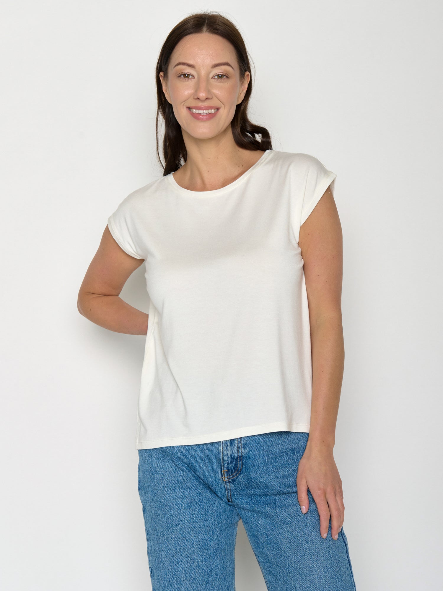 Moonstone: Lässiges Shirt aus LENZING™ TENCEL™ Mix für Damen [20894]