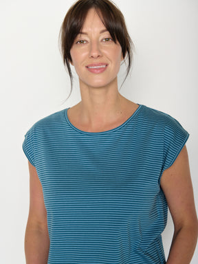 Tide Stripes: Lässiges Shirt aus LENZING™ TENCEL™ Mix für Damen [20902]