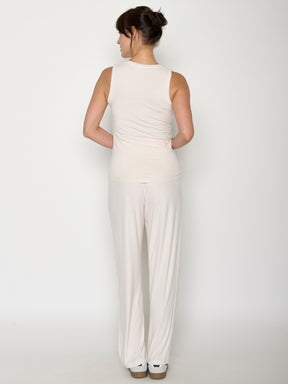 Off White: Sportliches Top aus LENZING™ TENCEL™ Mix für Damen [20909]