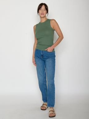 Olive: Sportliches Top aus LENZING™ TENCEL™ Mix für Damen [20913]