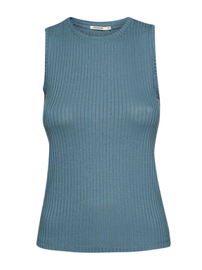 Vintage Blue: Sportliches Top aus LENZING™ TENCEL™ Mix für Damen [20915]