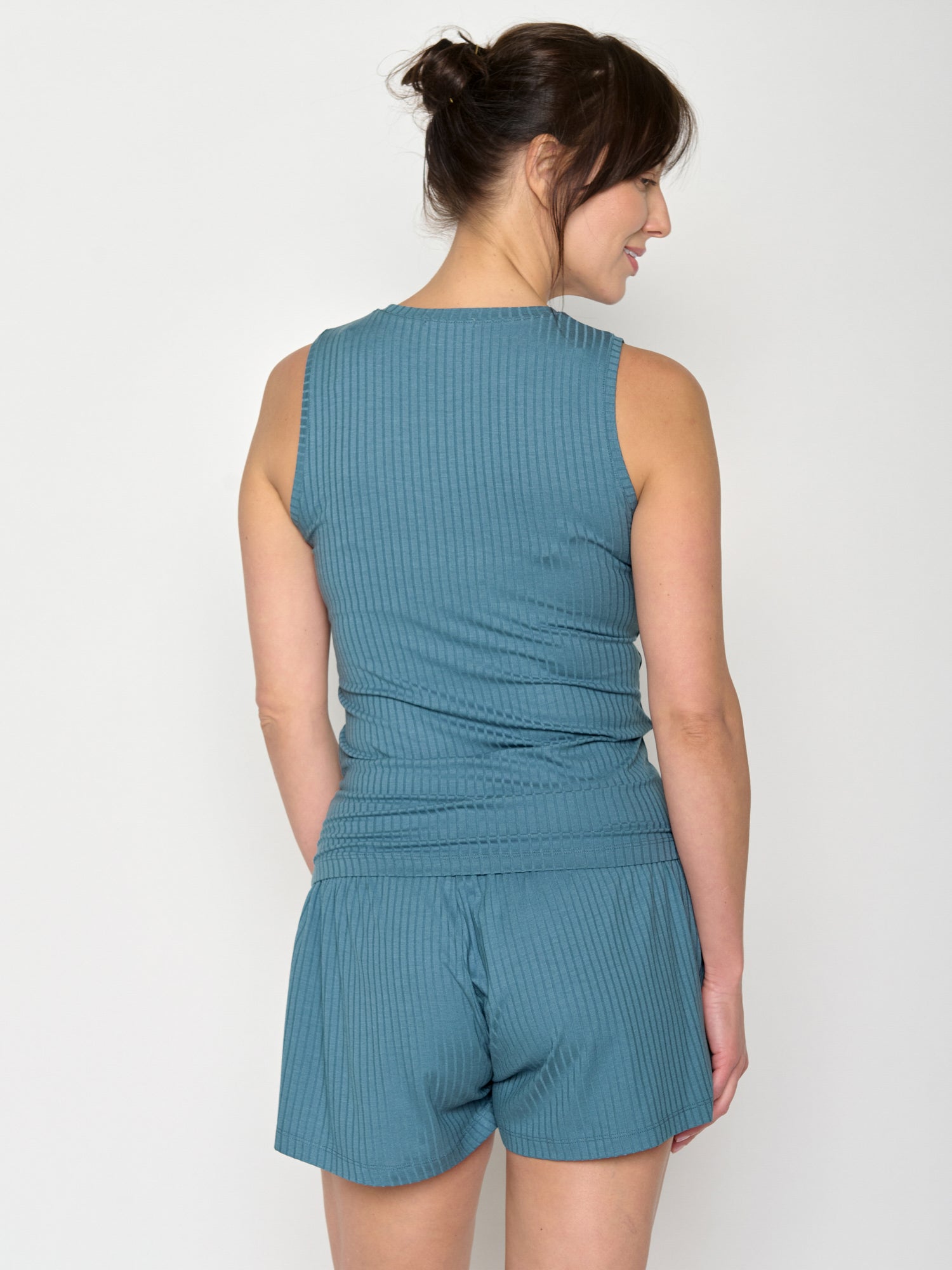 Vintage Blue: Sportliches Top aus LENZING™ TENCEL™ Mix für Damen [20919]