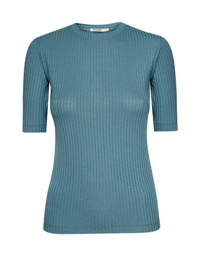 Vintage Blue: Sportliches Longsleeve aus LENZING™ TENCEL™ Mix für Damen [20930]