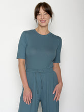 Vintage Blue: Sportliches Longsleeve aus LENZING™ TENCEL™ Mix für Damen [20931]