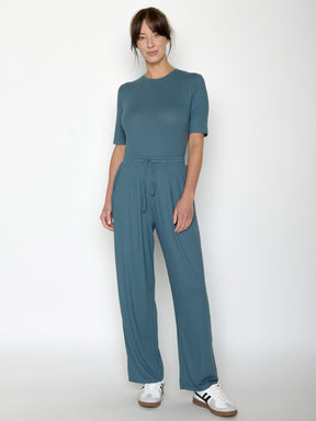 Vintage Blue: Sportliches Longsleeve aus LENZING™ TENCEL™ Mix für Damen [20933]